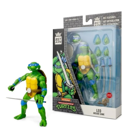 Teenage Mutant Ninja Turtles BST AXN Action Figure NES 8-Bit Leonardo Exclusive