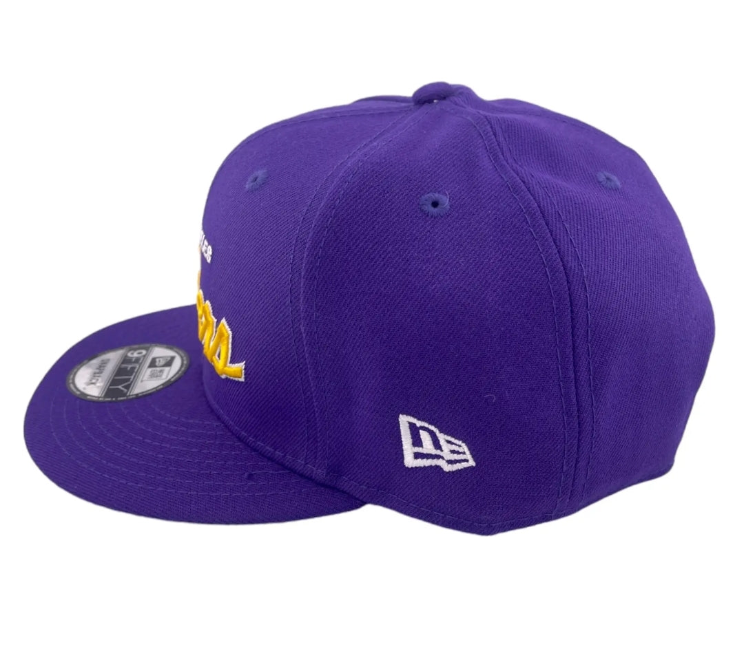 New Era Los Angeles Lakers Script Up Purple/Grey UV NBA 9FIFTY Snapback Hat
