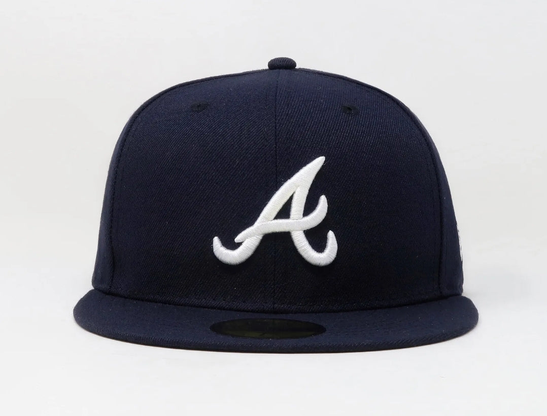 New Era 59Fifty Men's Cap Atlanta Braves On Field Navy Road Fitted Big Size Hat