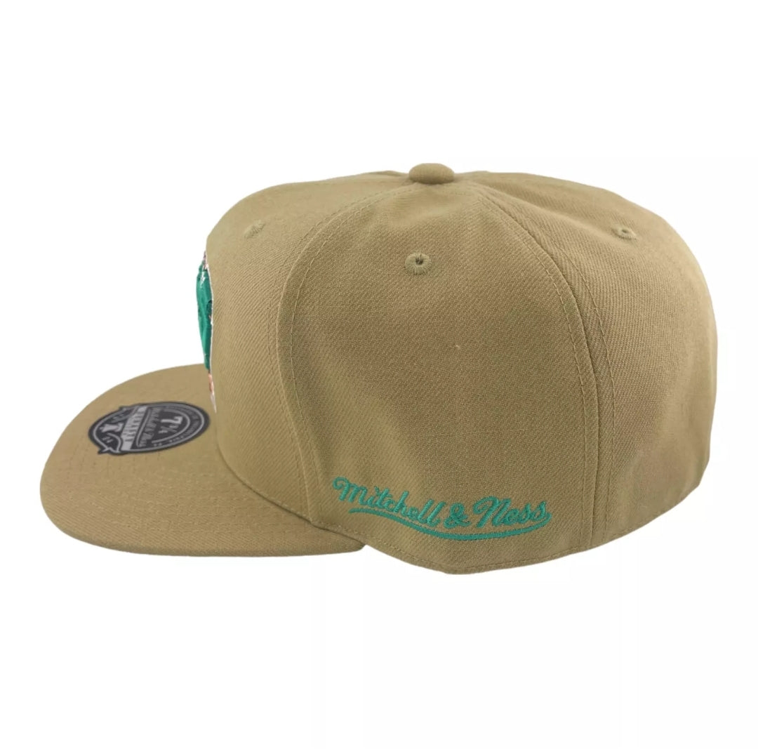 Mitchell & Ness Vancouver Grizzlies NBA Malibu Sunrise Khaki/Mint UV Fitted Hat
