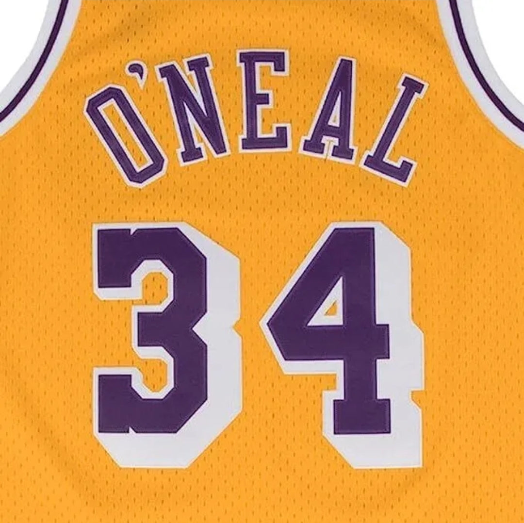 Mitchell Ness Los Angeles LAKERS 1996 SHAQ O'Neal NBA GOLD LOGO