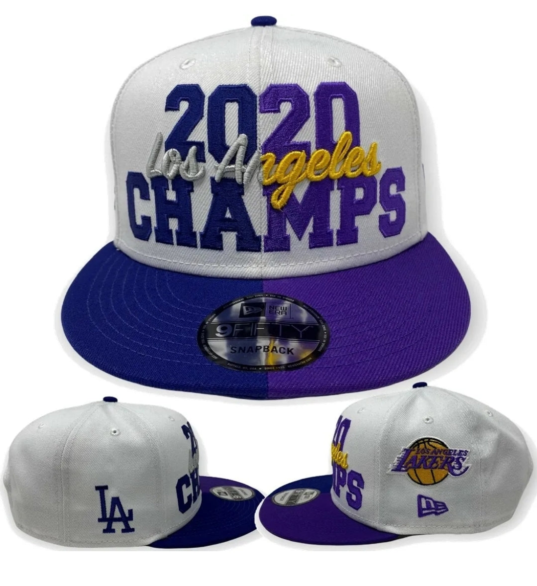 Los Angeles Lakers Dodgers Men's New Era 9FIFTY 2020 Dual Champions Snapback Hat