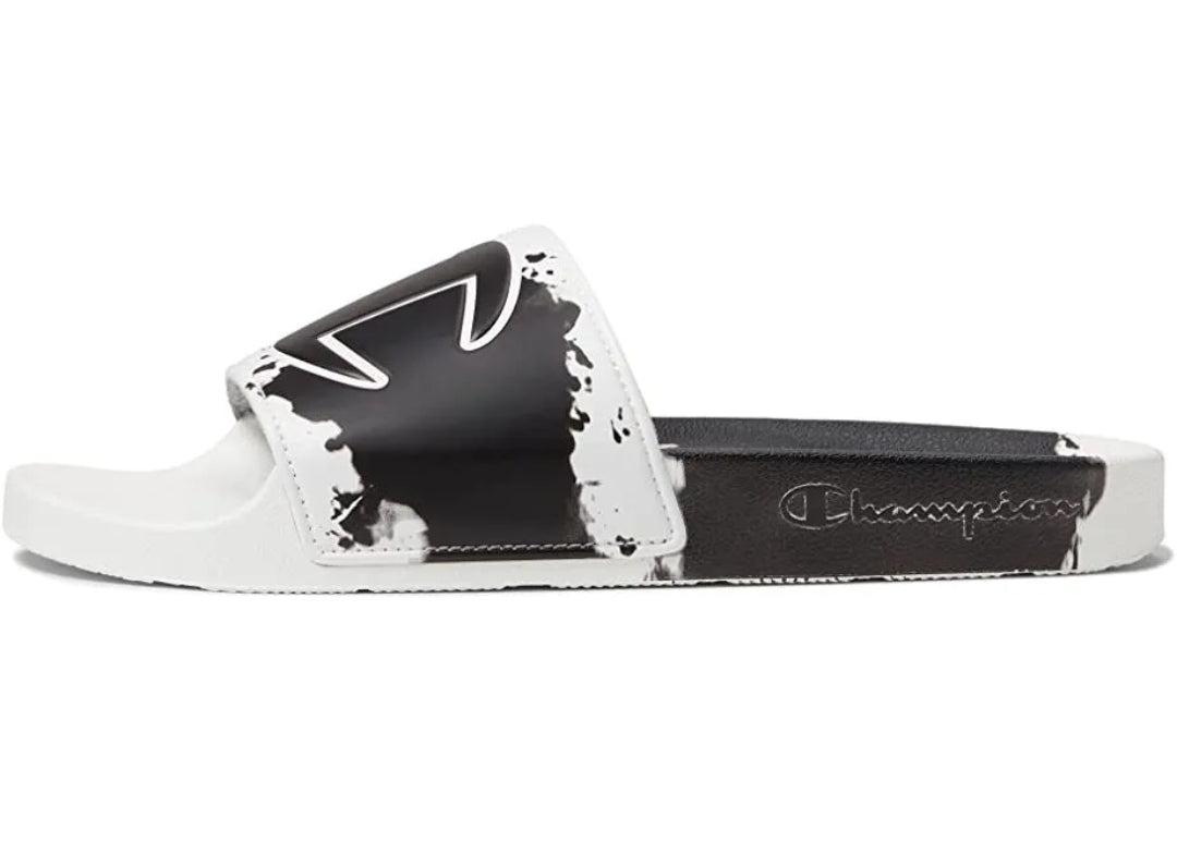 Champion IPO Surf Turf Slides Black White Sandals Men