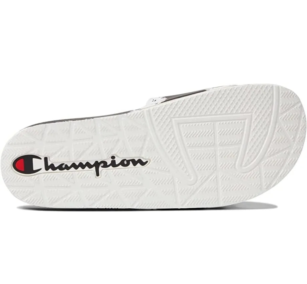 Champion IPO Surf Turf Slides Black White Sandals Men