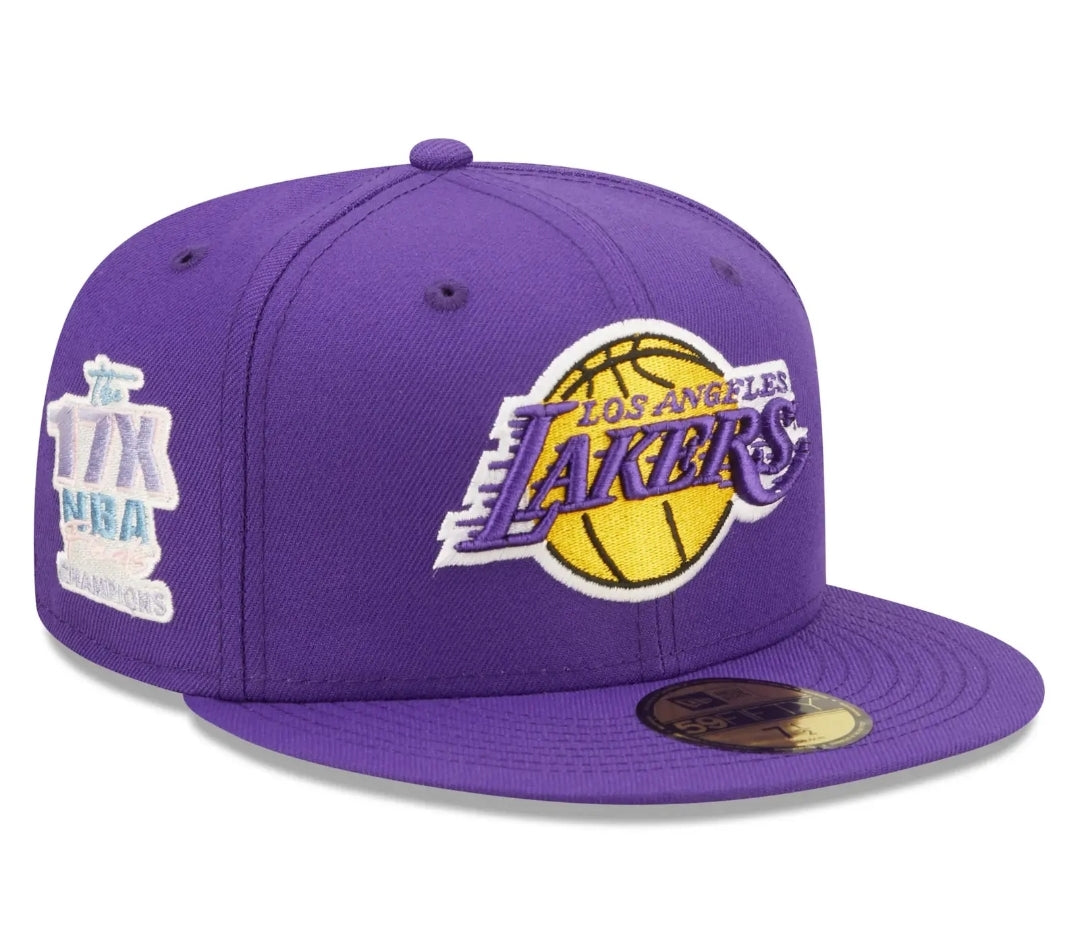 New Era 59Fifty Purple Los Angeles Lakers Pop Sweat Fitted