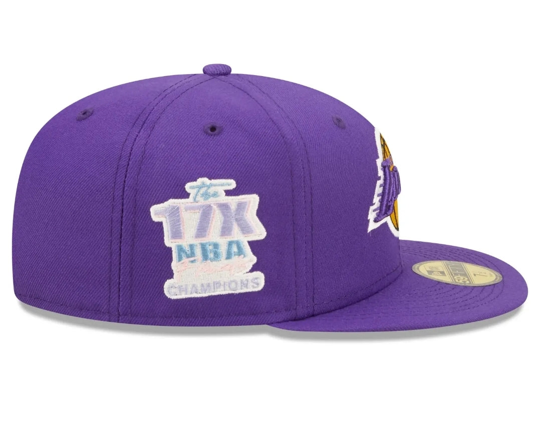 New Era 59Fifty Purple Los Angeles Lakers Pop Sweat Fitted
