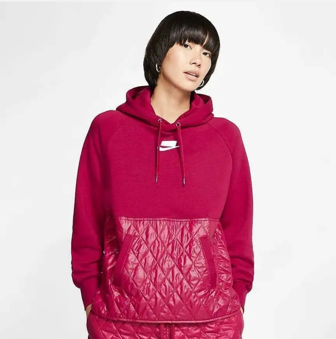 Wmns Nike NSW Fleece Quilted Hoodie