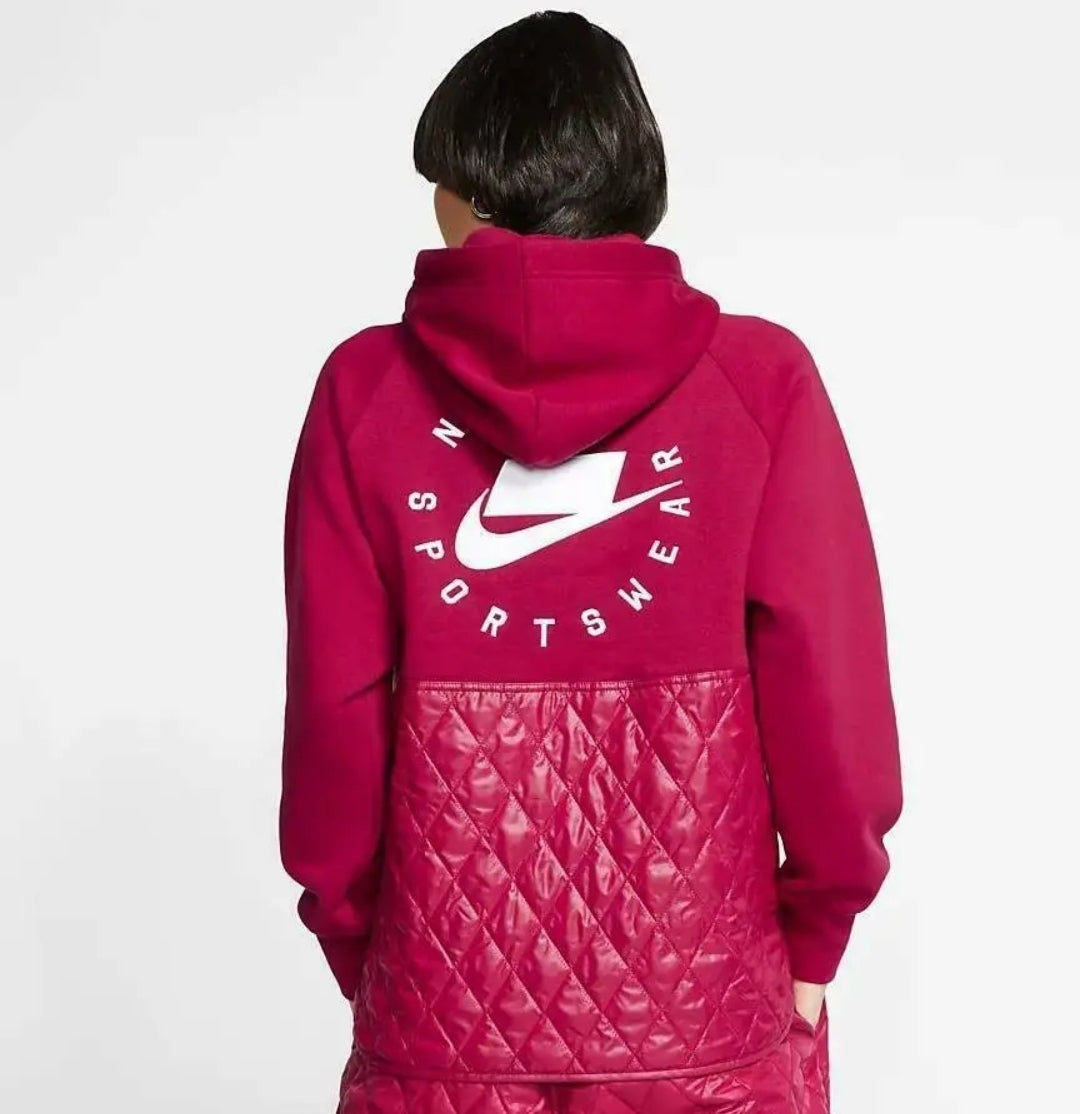 Wmns Nike NSW Fleece Quilted Hoodie